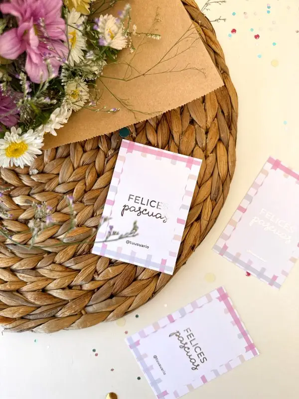 Tarjetas felices pascuas (x12u) ✿