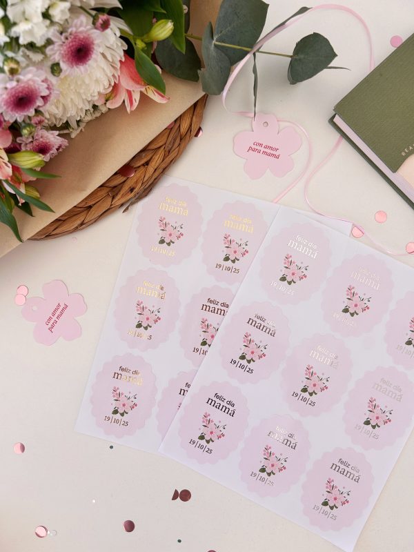 Stickers  “feliz día mamá” (x15u)🌸