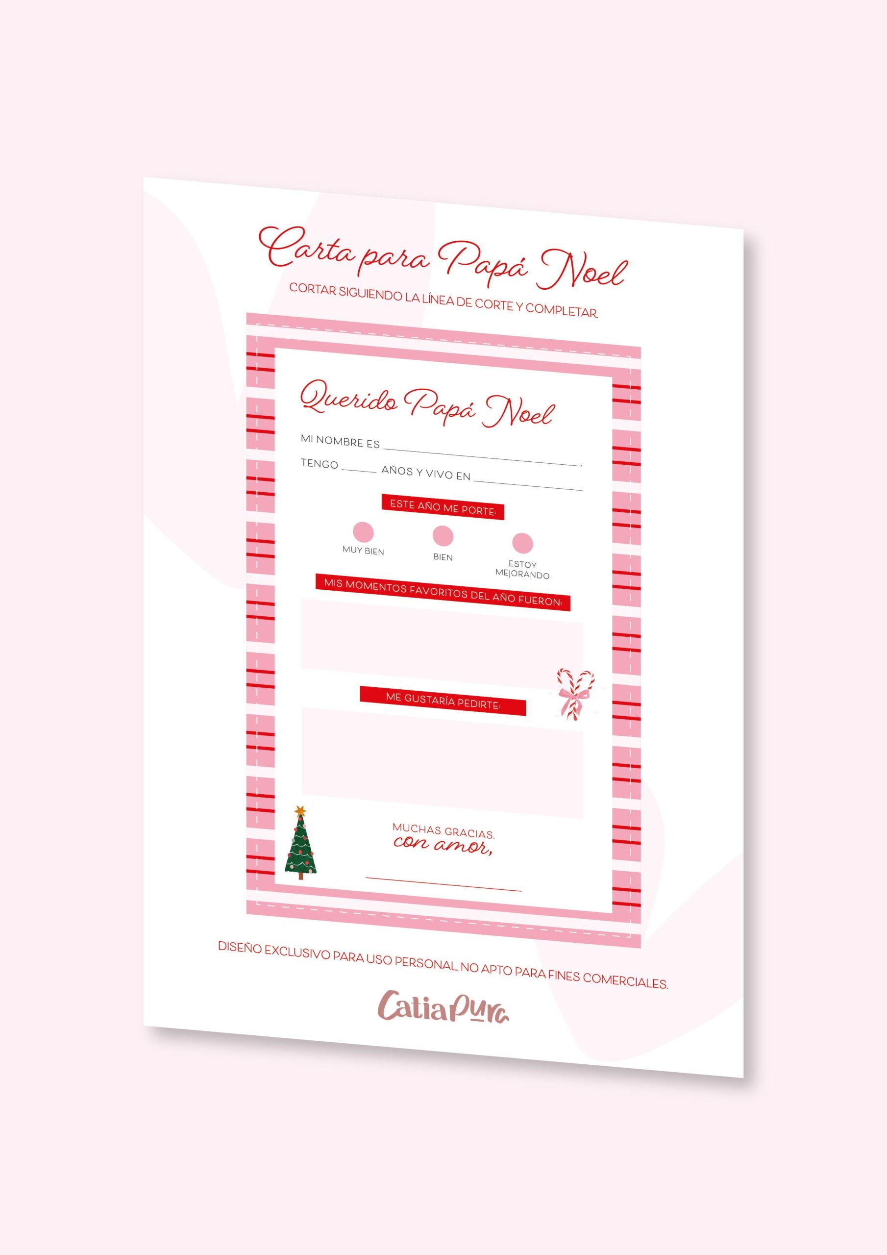 Carta Imprimible a Papá Noel ✧˖°.