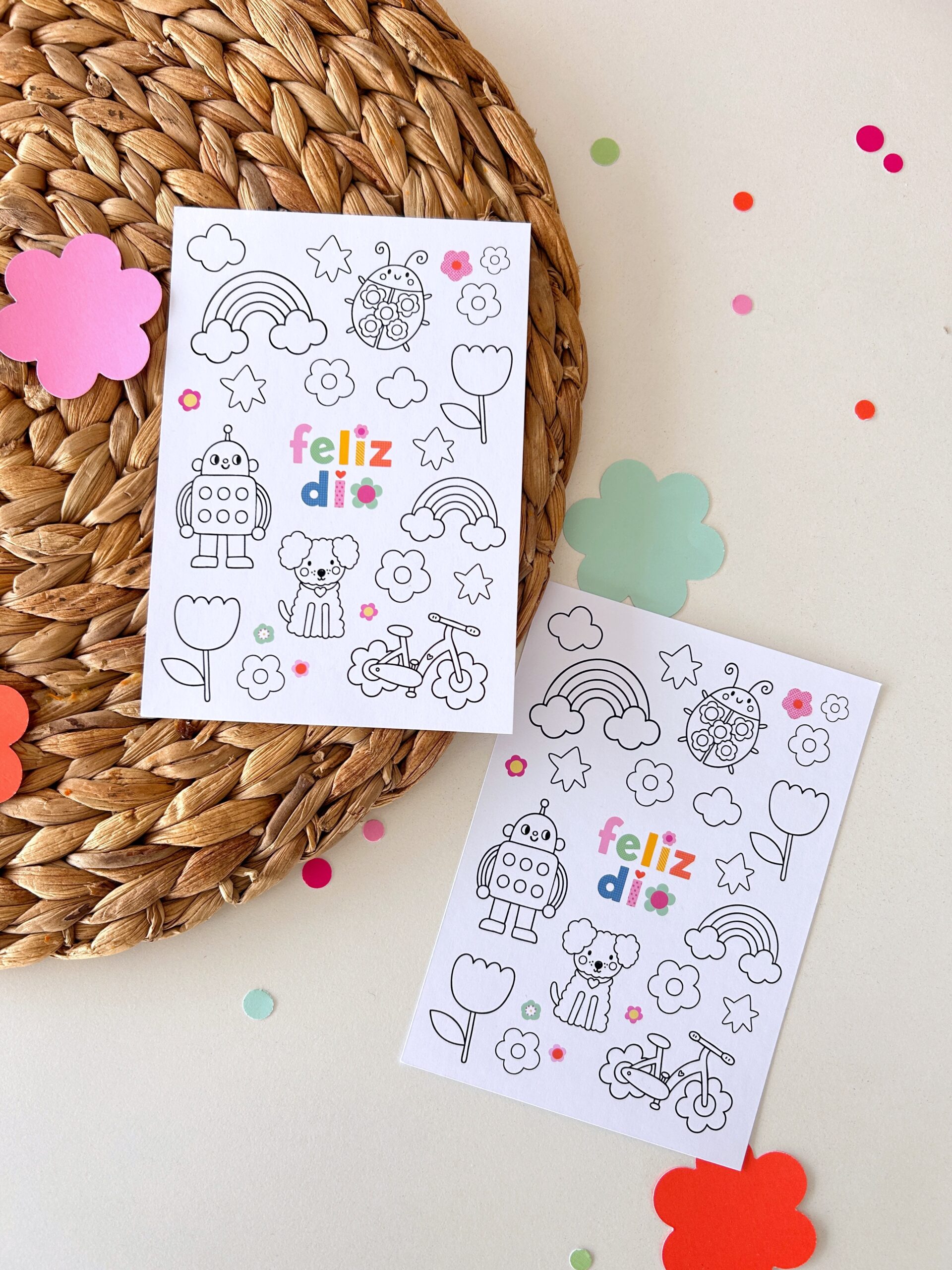 Tarjeta coloreable (x8u)✿