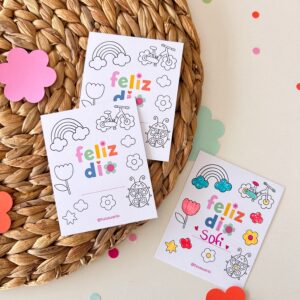 Tarjetas arcoíris coloreables (x12u)✿