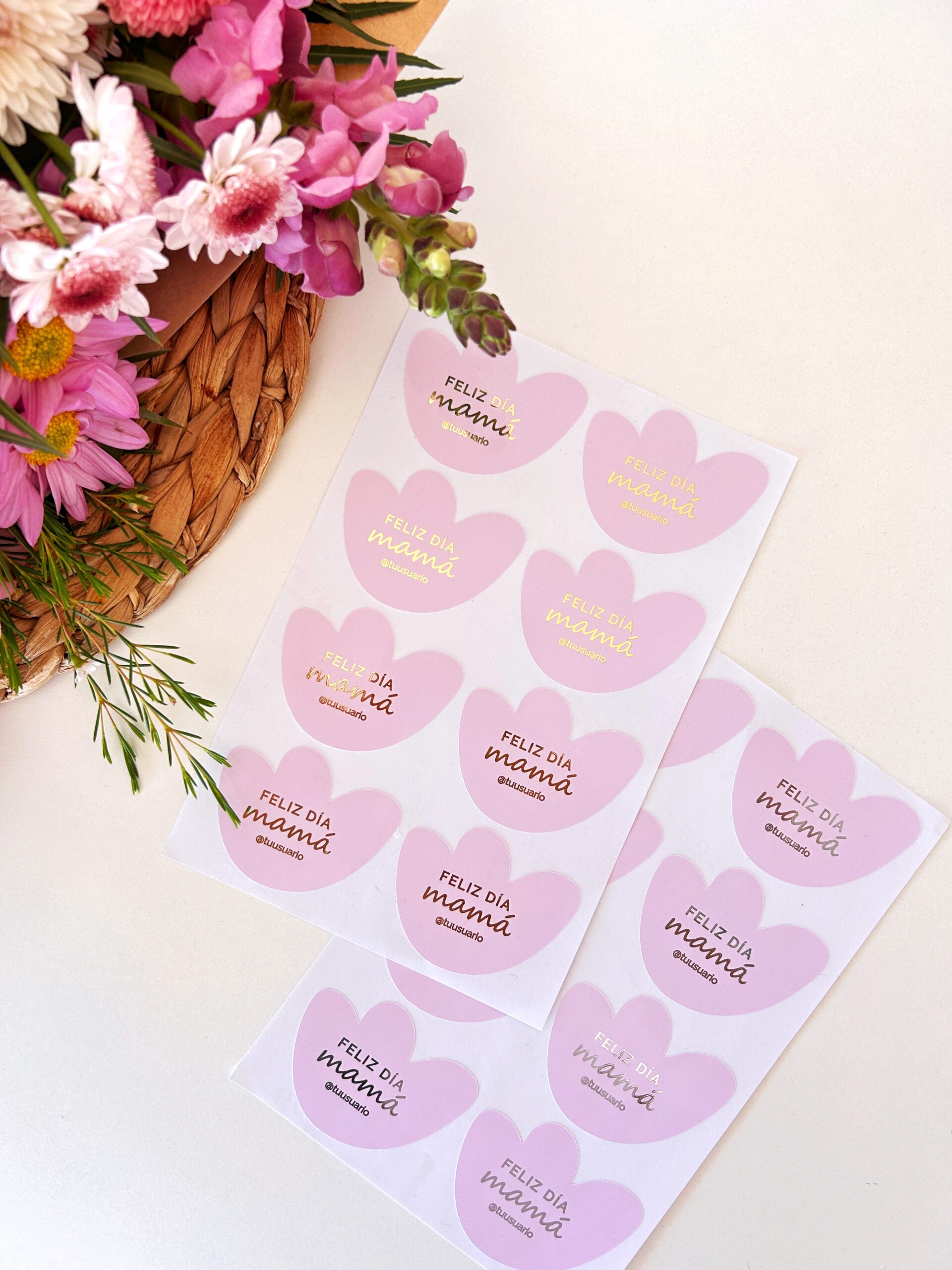 Stickers feliz día mamá (x16) ✿